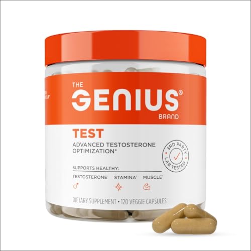 Genius Test, Advanced Testosterone Booster for Men - Natural Stamina, Endurance, Energy & Strength Enhancing Supplement - Lean Muscle Builder, Brain & Libido Support Male Supplements, 120 Veggie Pills The Genius BrandBuy Supplements Australia