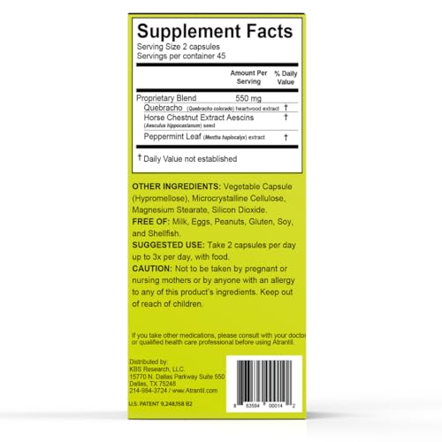 Atrantil 90 Capsules-Antioxidant Packed Polyphenol for Bloating and Gas Relief, Abdominal Discomfort, Constipation, Diarrhea, Postbiotic, Change in Bowel Habits and Everyday Digestive Health. AtrantilBuy Supplements Australia