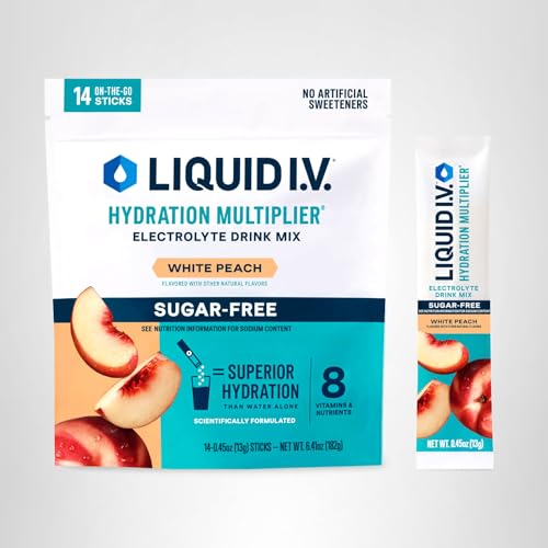 Liquid I.V.® Hydration Multiplier Sugar-Free - White Peach | Electrolyte Powder Drink Mix | 1 Pack (14 Servings) Liquid I.V.Buy Supplements Australia