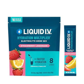 Liquid I.V.® Hydration Multiplier - Strawberry Lemonade | Electrolyte Powder Drink Mix | 1 Pack (16 Servings) Liquid I.V.Buy Supplements Australia