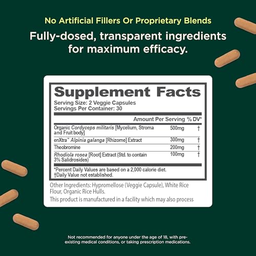 The Genius Brand Rise + Shine Nootropic – Cordyceps & Rhodiola Rosea – Caffeine-Free Energy & Mood Support – Focus, Clarity & Emotional Balance – 30 Servings The Genius BrandBuy Supplements Australia