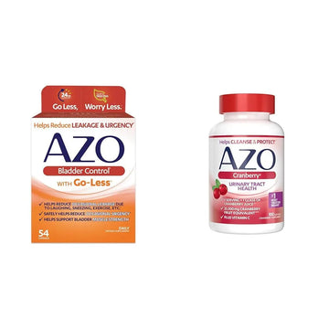 AZO Bladder Control with Go-Less Daily Supplement | Helps Reduce Occasional Urgency & Leakage | 54 Count Cranberry Urinary Tract Health | 100 Softgels AZOBuy Supplements Australia