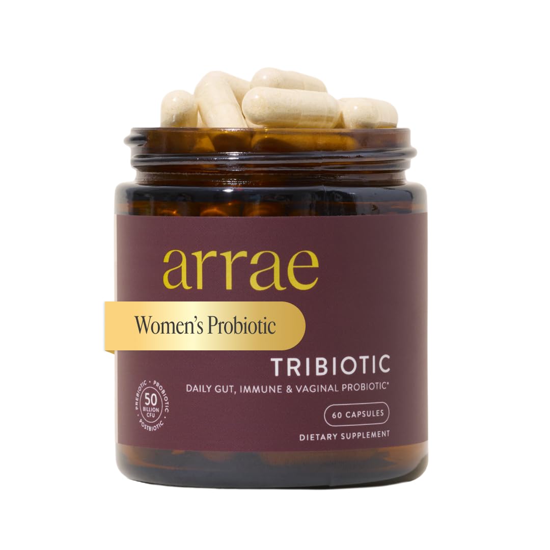 Arrae Tribiotic, Probiotics for Women, Support for Vaginal pH Balance, Gut, Immune, and Feminine Health, Prebiotics, Probiotics, Postbiotics, 60 Count ArraeBuy Supplements Australia