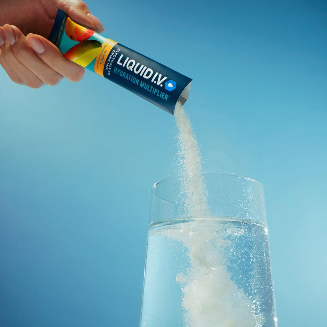 Liquid I.V.® Hydration Multiplier - Mango | Electrolyte Powder Drink Mix | 3 Pack (48 Servings) Liquid I.V.Buy Supplements Australia