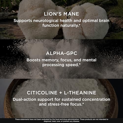The Genius Brand Mood + Focus Nootropic – 400mg Organic Lion’s Mane, Alpha GPC & Citicoline – Memory & Focus Supplement – 30 Servings The Genius BrandBuy Supplements Australia