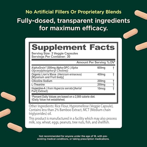 The Genius Brand Mood + Focus Nootropic – 400mg Organic Lion’s Mane, Alpha GPC & Citicoline – Memory & Focus Supplement – 30 Servings The Genius BrandBuy Supplements Australia