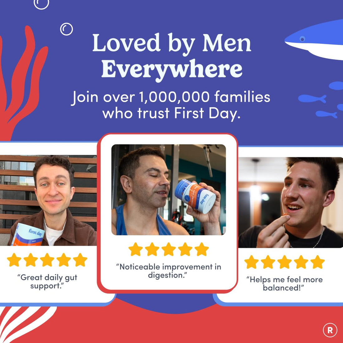 FIRST DAY 3 in 1 Probiotics for Men - Prebiotic, Probiotic & Postbiotic Supplement – Mens Probiotic for Digestive Health, Oral Health, Immune Function, Energy, Gut Health for Men – 30-Day Supply FIRST DAYBuy Supplements Australia