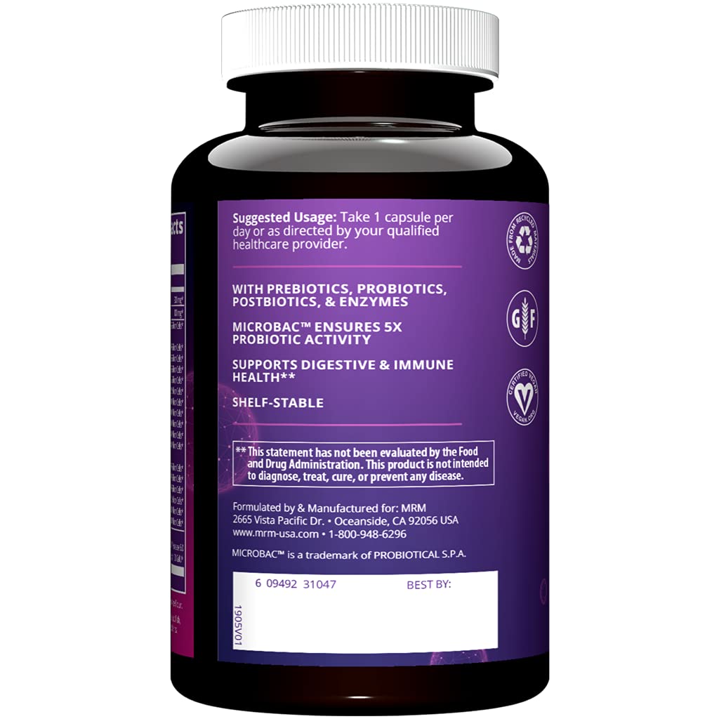 MRM Nutrition Extra Strength Probiotics - Supports Intestinal, GI, & Immune Health for Women & Men, Prebiotic, Probiotic, & Postbiotic Supplement, 25 Billion Cells & 16 Strains, Vegan - 30 Servings MRMBuy Supplements Australia