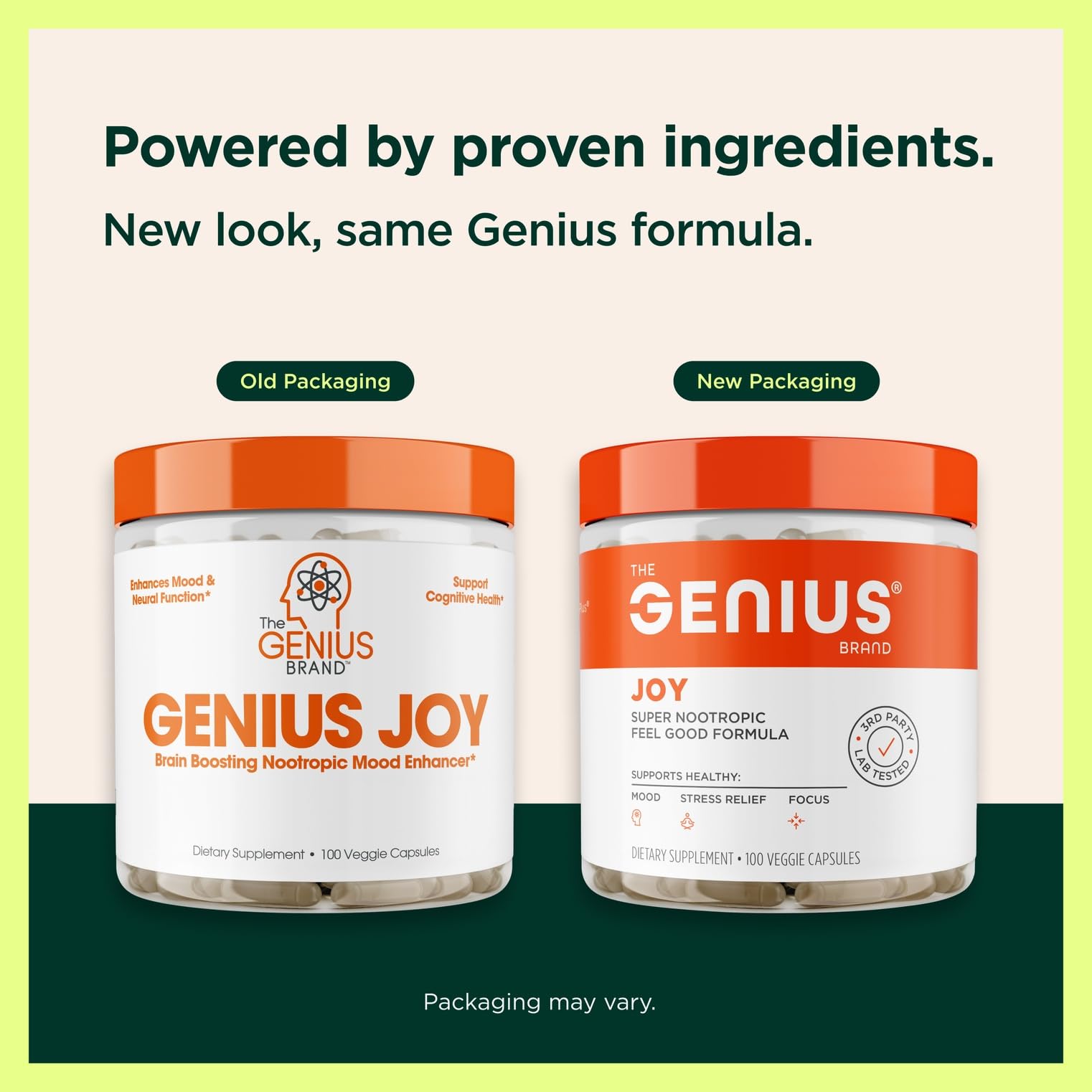 Genius Joy, Nootropic Mood Enhancer Supplement - Support Cognitive Health, Enhance Mood & Neural Function with Brain Boosting L-Theanine, Panax Ginseng & SAM-e - Organic, Non-GMO, & Gluten-Free The Genius BrandBuy Supplements Australia