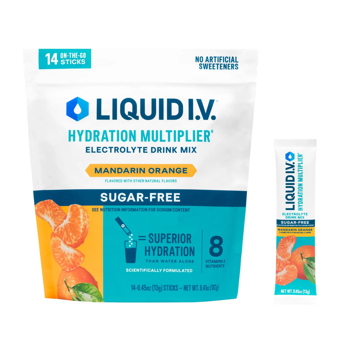Liquid I.V.® Hydration Multiplier Sugar Free - Mandarin Orange | Electrolyte Powder Drink Mix | 1 Pack (14 Servings) Liquid I.V.Buy Supplements Australia