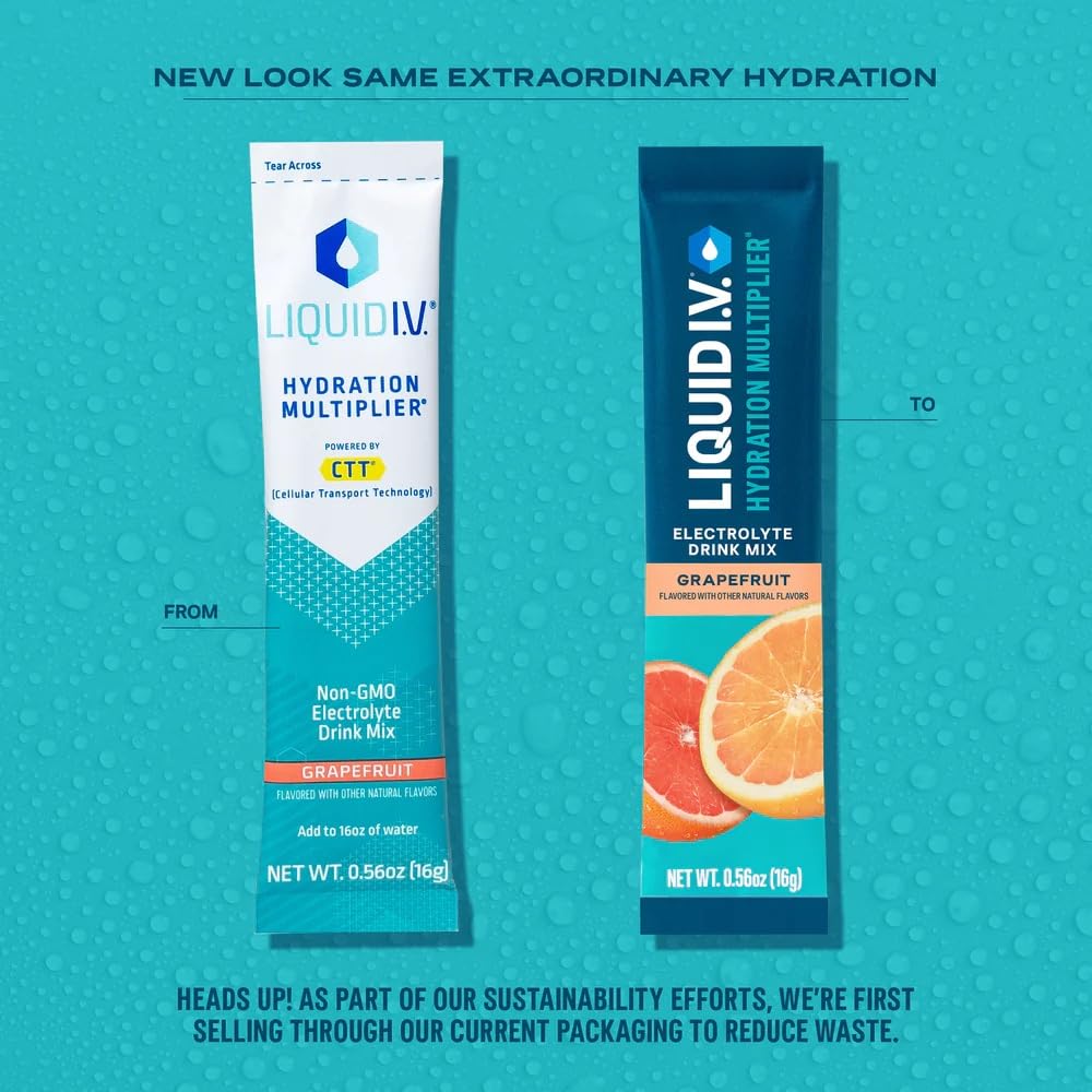 Liquid I.V.® Hydration Multiplier - Grapefruit | Electrolyte Powder Drink Mix | 1 Pack (16 Servings) Liquid I.V.Buy Supplements Australia