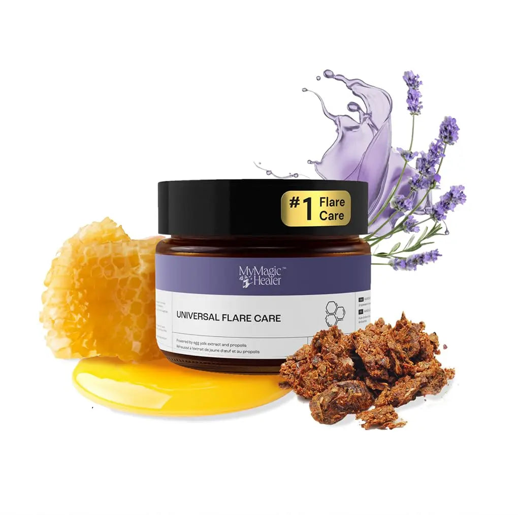 MyMagicHealer Universal Flare Care – Multi-Purpose Solution | Skin Flare-Ups - Hidradenitis Suppurativa, Folliculitis, Boils, Cysts | Anti-Chafing | Irritated Skin Relief w/Propolis & Egg Yolk 1 oz MyMagicHealerBuy Supplements Australia