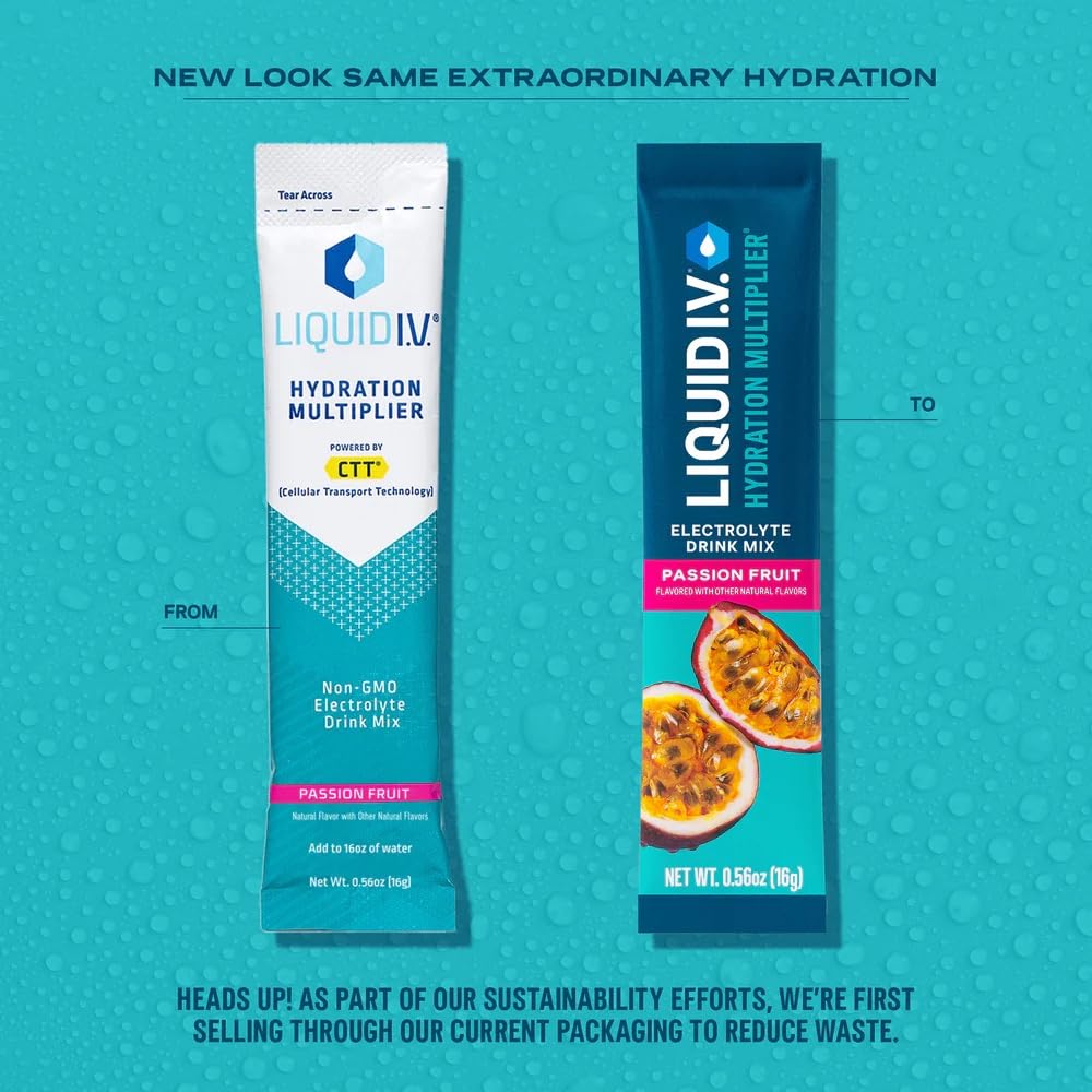 Liquid I.V.® Hydration Multiplier - Passion Fruit | Electrolyte Powder Drink Mix | 3 Pack (48 Servings) Liquid I.V.Buy Supplements Australia