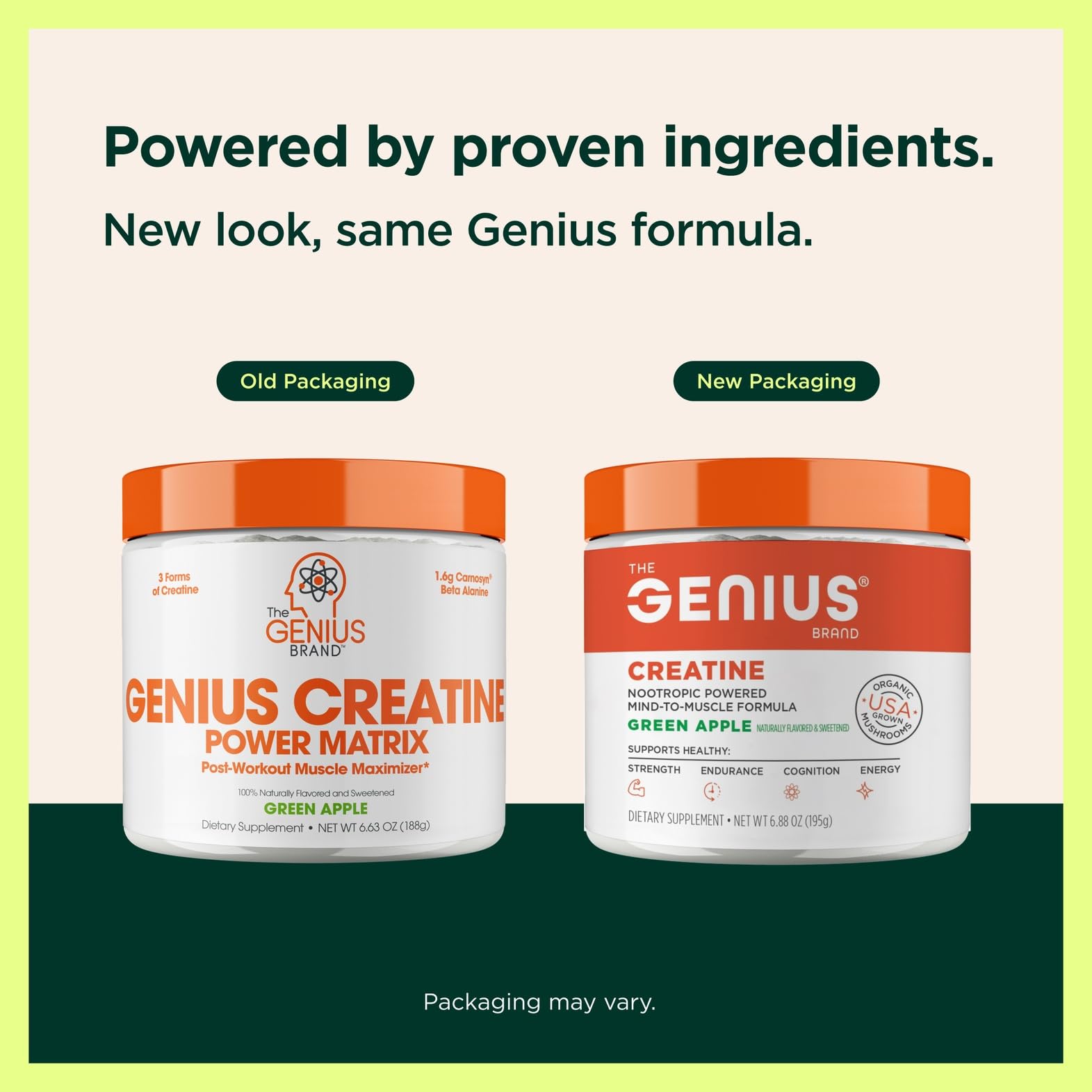 Genius Micronized Creatine Monohydrate Powder, Post Workout Supplement, Green Apple - 100% Naturally Flavored & Sweetened - Supports Muscle Building, Cellular Energy & Cognitive Function – 195g The Genius BrandBuy Supplements Australia