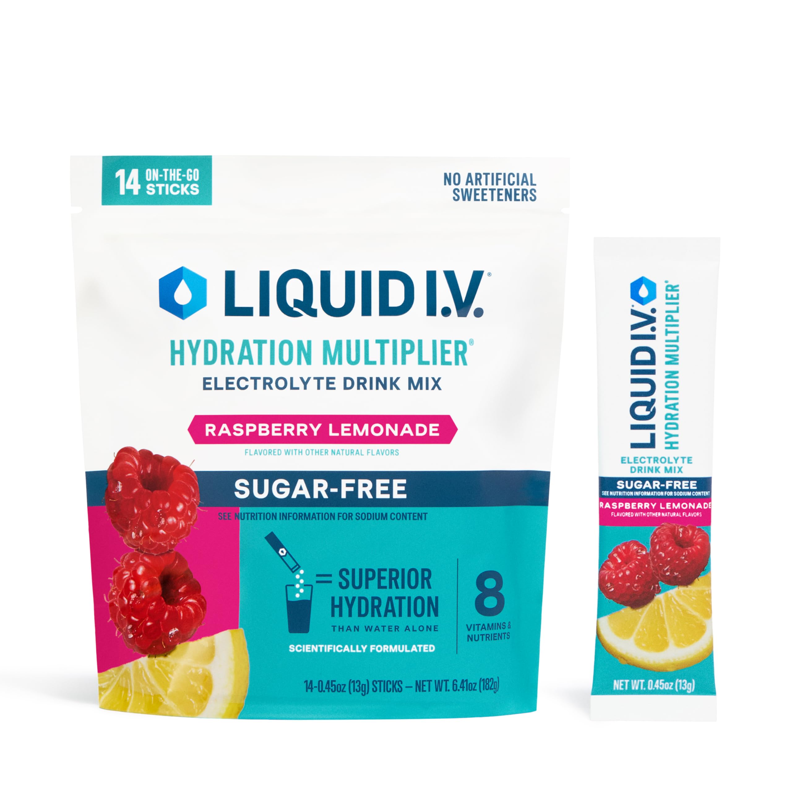 Liquid I.V.® Hydration Multiplier Sugar-Free - Raspberry Lemonade | Electrolyte Powder Drink Mix | 1 Pack (14 Servings) Liquid I.V.Buy Supplements Australia