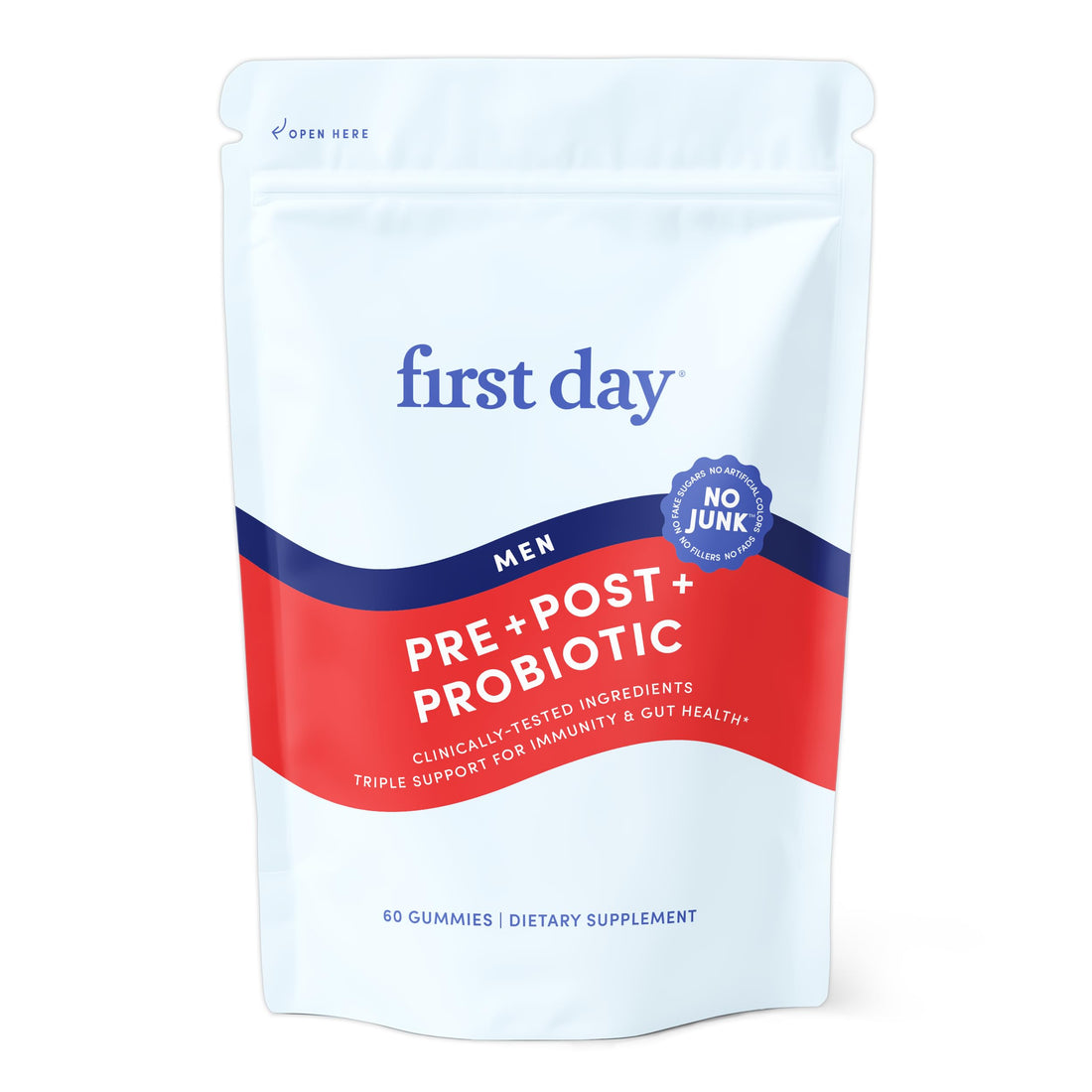 FIRST DAY 3 in 1 Probiotics for Men - Prebiotic, Probiotic & Postbiotic Supplement – Mens Probiotic for Digestive Health, Oral Health, Immune Function, Energy, Gut Health for Men – 30-Day Supply FIRST DAYBuy Supplements Australia