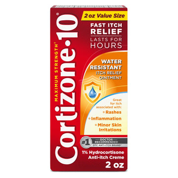 Cortizone-10 Maximum Strength Water Resistant Itch Relief Ointment, 1% Hydrocortisone, Fast-Acting, Anti-Itch Cream for Bug Bites, Rash, Eczema, Psoriasis, Poison Ivy, Oak, Sumac & More, 2 oz Cortizone 10Buy Supplements Australia
