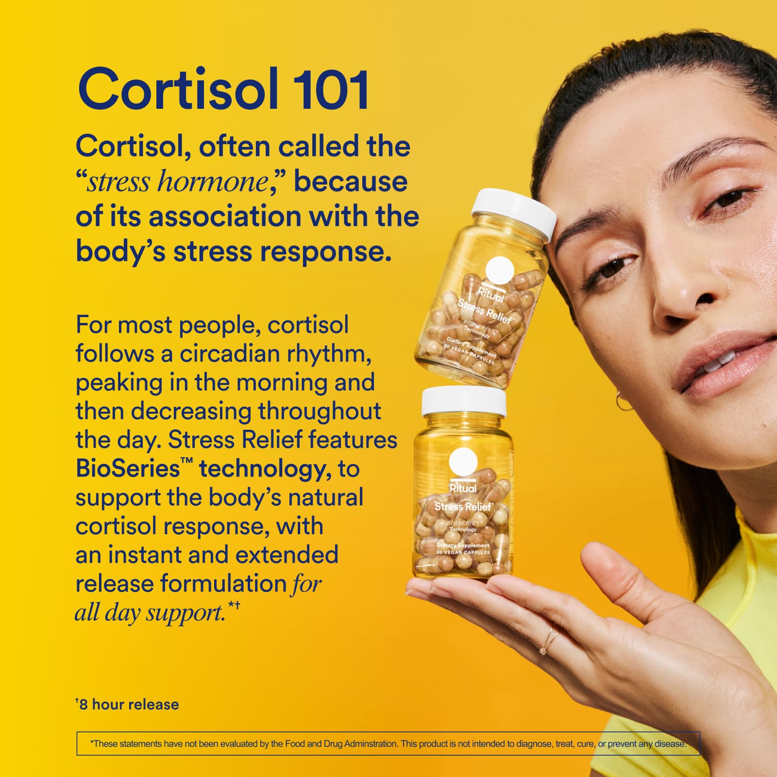 Ritual Stress Relief Supplement Shoden® Ashwagandha, Suntheanine® L-Theanine, and Saffron as affron®* BioSeries with 8-Hour Release to Support Natural Cortisol Response and Promote Calm, 30 Day RitualBuy Supplements Australia