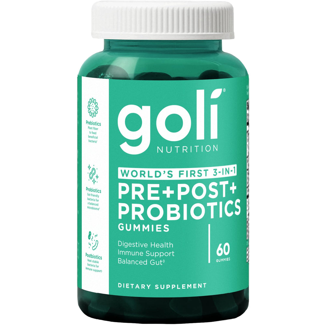 Goli Pre Pro Postbiotic Gummies - Worlds First 3-in-1 Formula with DE111 Probiotics, XOS Prebiotics, MCC1849 Postbiotics - Vegan, Non-GMO, Gluten-Free GoliBuy Supplements Australia