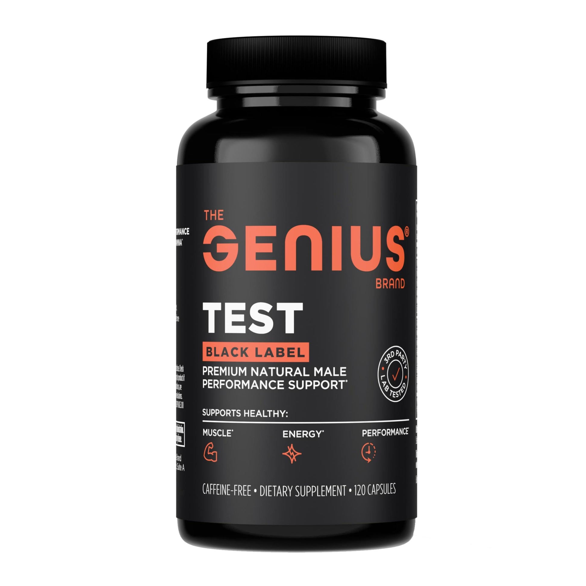 The Genius Brand Test Black Label - Testosterone Supplement for Men - Muscle Support, Energy & Performance Support - with D-Aspartic Acid, Magnesium, Korean Red Ginseng & Vitamins - 120 Capsules The Genius BrandBuy Supplements Australia