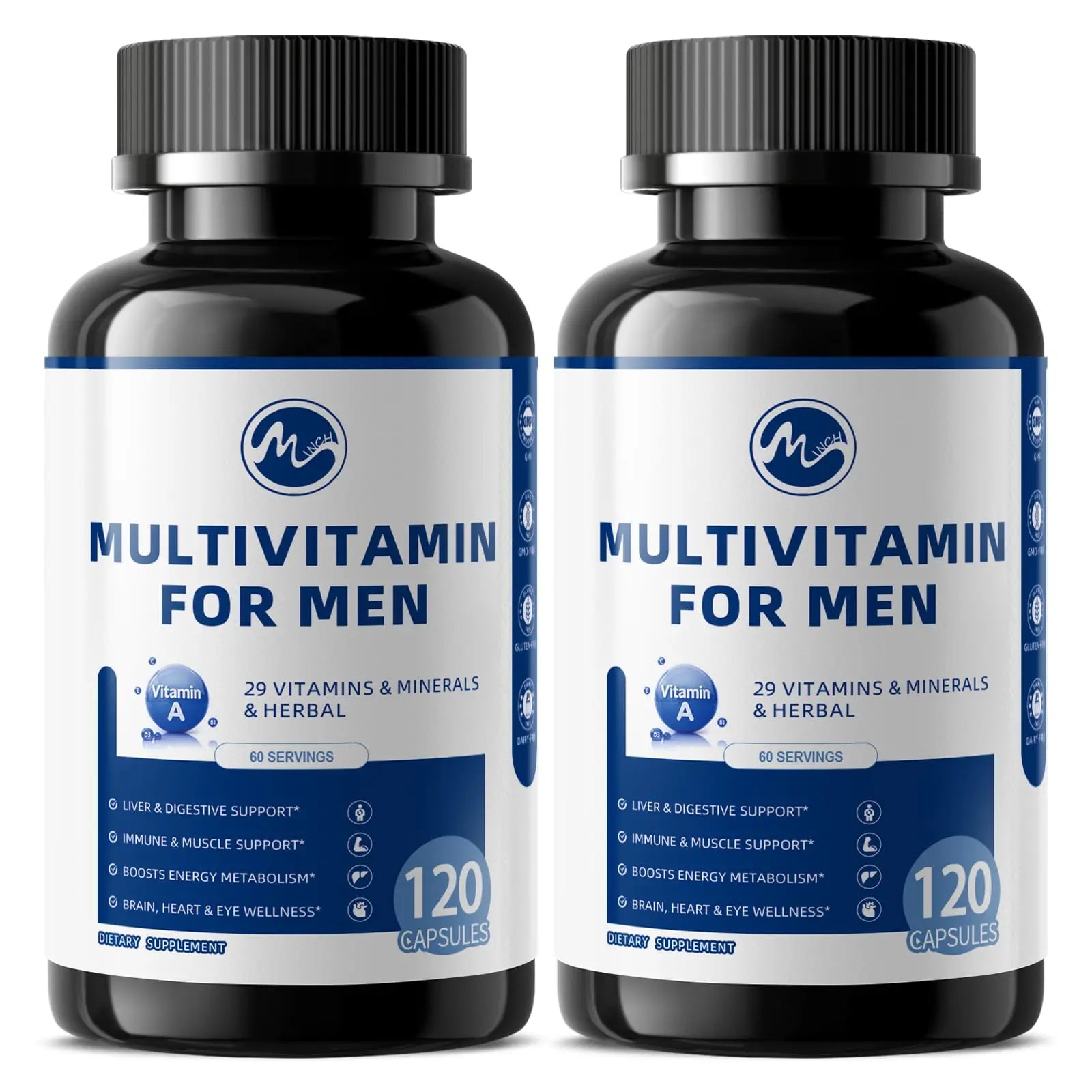 Multivitamin for Men - Methylated Multivitamin Supports Energy & Metabolism, Liver & Digestive*, Daily Men's Vitamins M inch