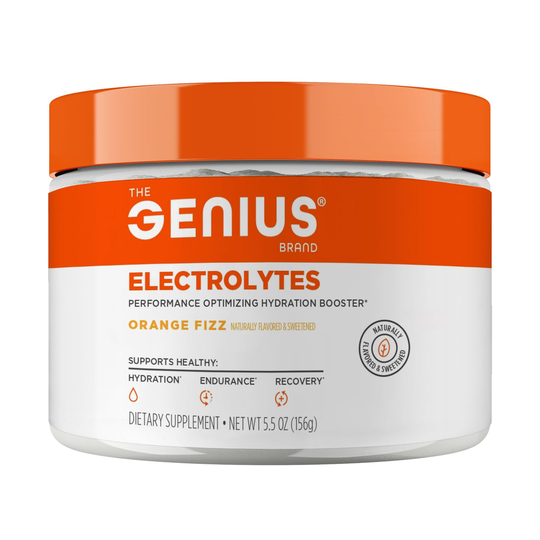 Genius Electrolytes Powder Drink Mix, Orange Fizz, 30 Servings - Natural Hydration Booster & Endurance Supplement with Potassium, Magnesium & Zinc - Sugar Free & No Artificial Sweeteners or Dyes The Genius BrandBuy Supplements Australia