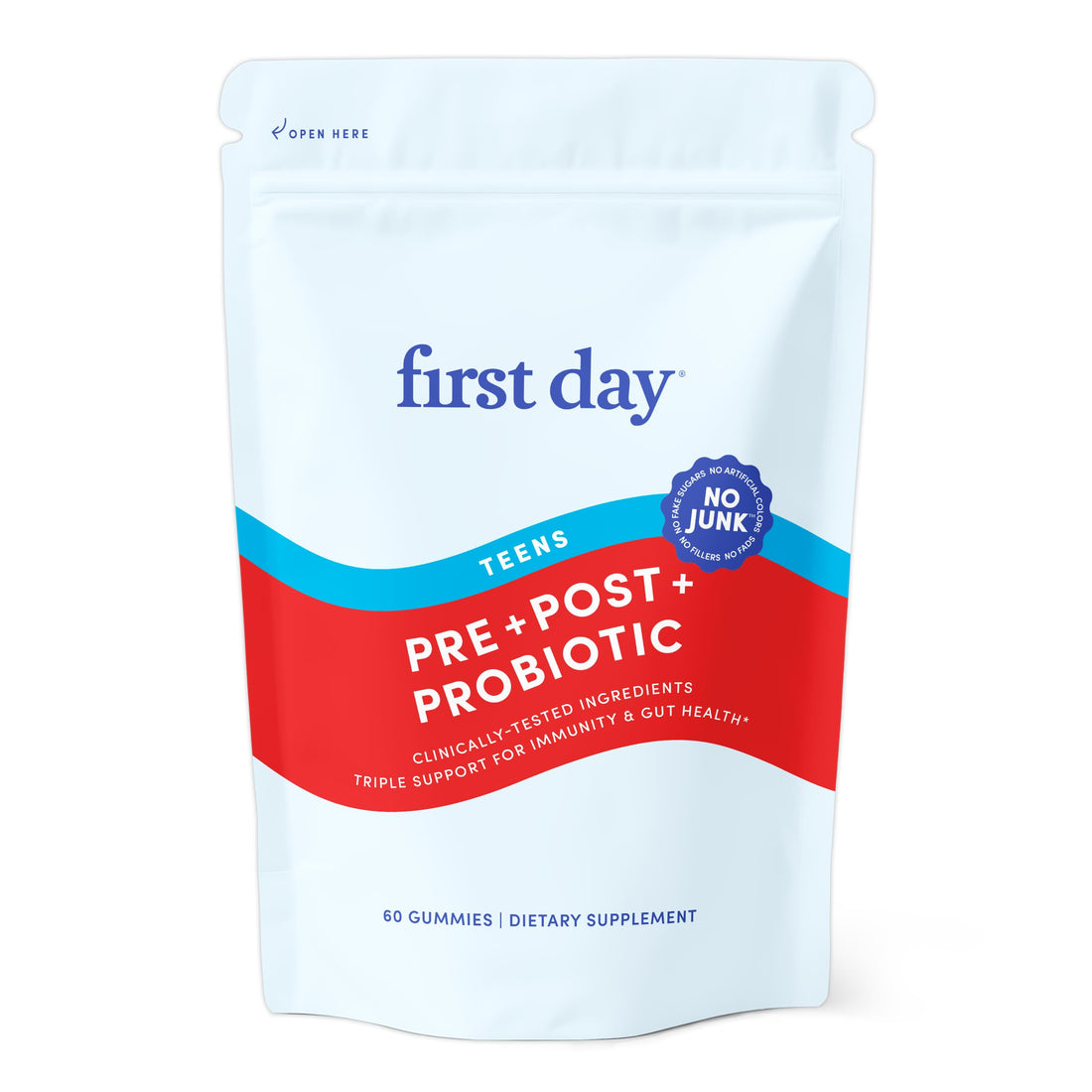 FIRST DAY Teens’ Gut Sustainer Tribiotic Gummies – 3-in-1 Prebiotic, Probiotic & Postbiotic Supplement – Supports Digestive, Skin, Oral & Immune Health, Nutrient Absorption & Growth – 30-Day Supply FIRST DAYBuy Supplements Australia