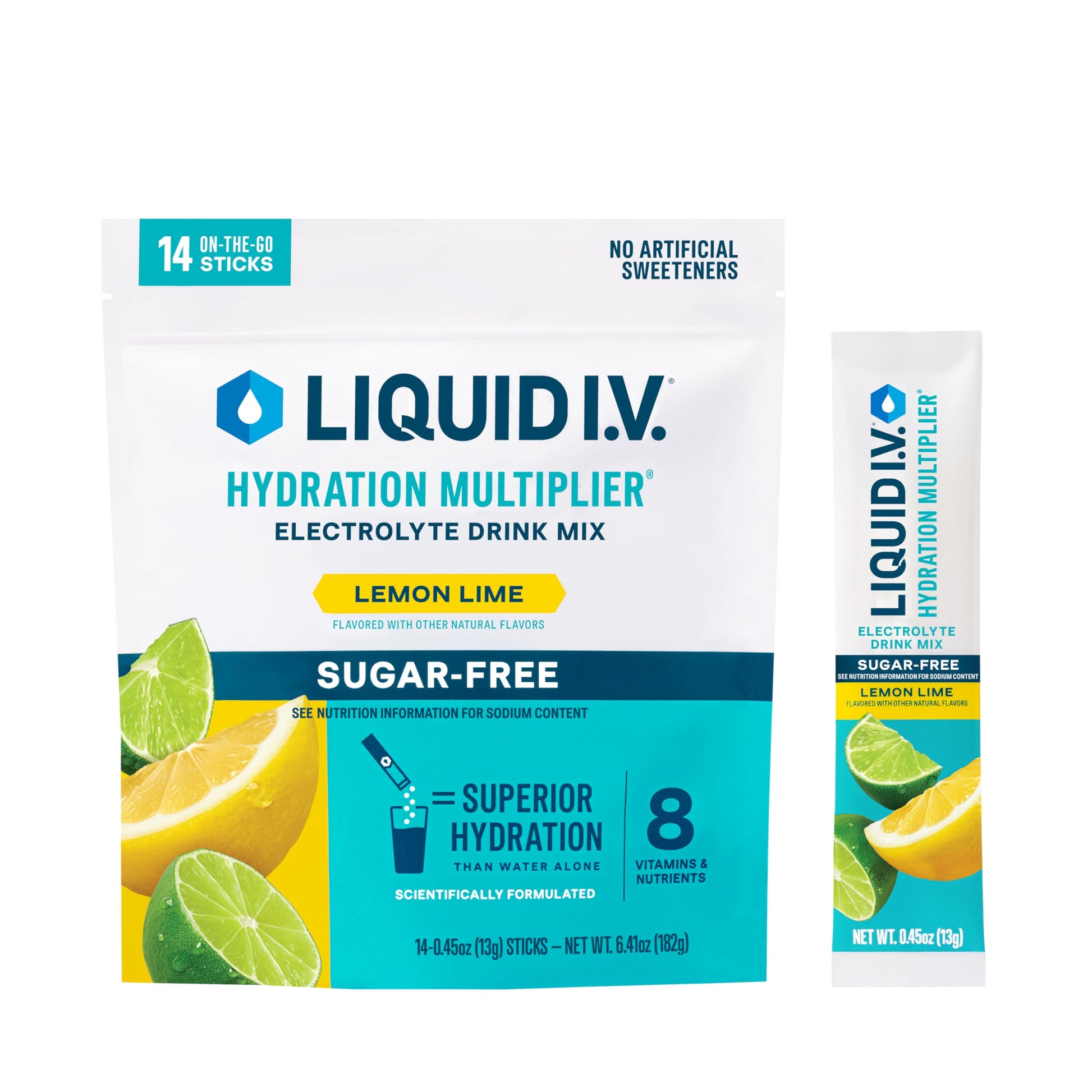 Liquid I.V.® Hydration Multiplier Sugar-Free - Lemon Lime | Electrolyte Powder Drink Mix | 1 Pack(14 Servings) Liquid I.V.Buy Supplements Australia