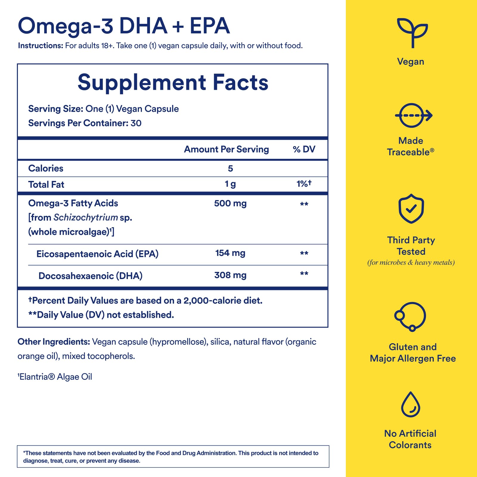 Ritual Omega 3 - Vegan - Science-Backed Dose of DHA & EPA Fatty Acids in 2:1 Ratio, Bioavailable, Brain and Heart Health Support, Minimal Burp-Back, Sustainably Sourced Microalgae, 30 Day Supply RitualBuy Supplements Australia