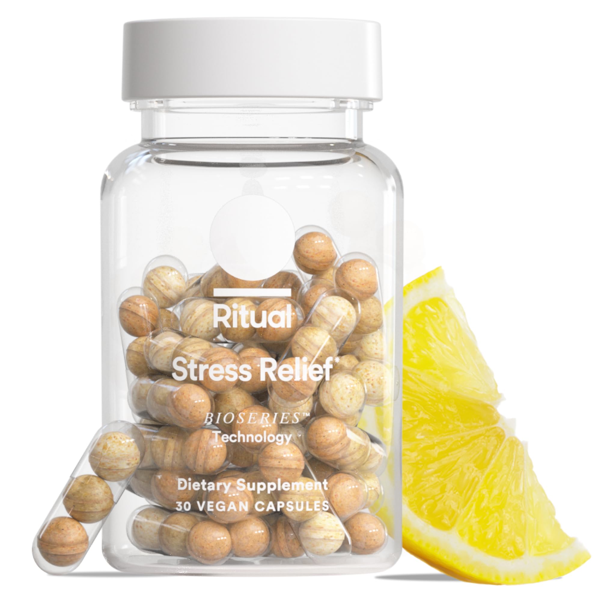 Ritual Stress Relief Supplement Shoden® Ashwagandha, Suntheanine® L-Theanine, and Saffron as affron®* BioSeries with 8-Hour Release to Support Natural Cortisol Response and Promote Calm, 30 Day RitualBuy Supplements Australia