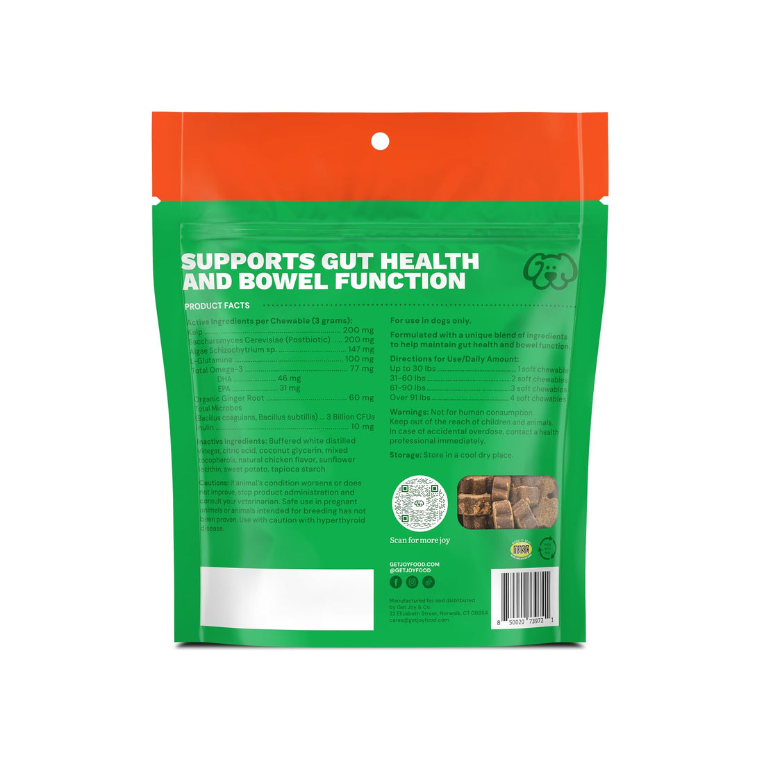 Get Joy Digestion Chews, Gut Health Supplement for Dogs, Vet Recommended Soft Daily Digestive Health & Immune Support with Prebiotics, Probiotics & Postbiotics, Made in USA, 90 Count Get JoyBuy Supplements Australia