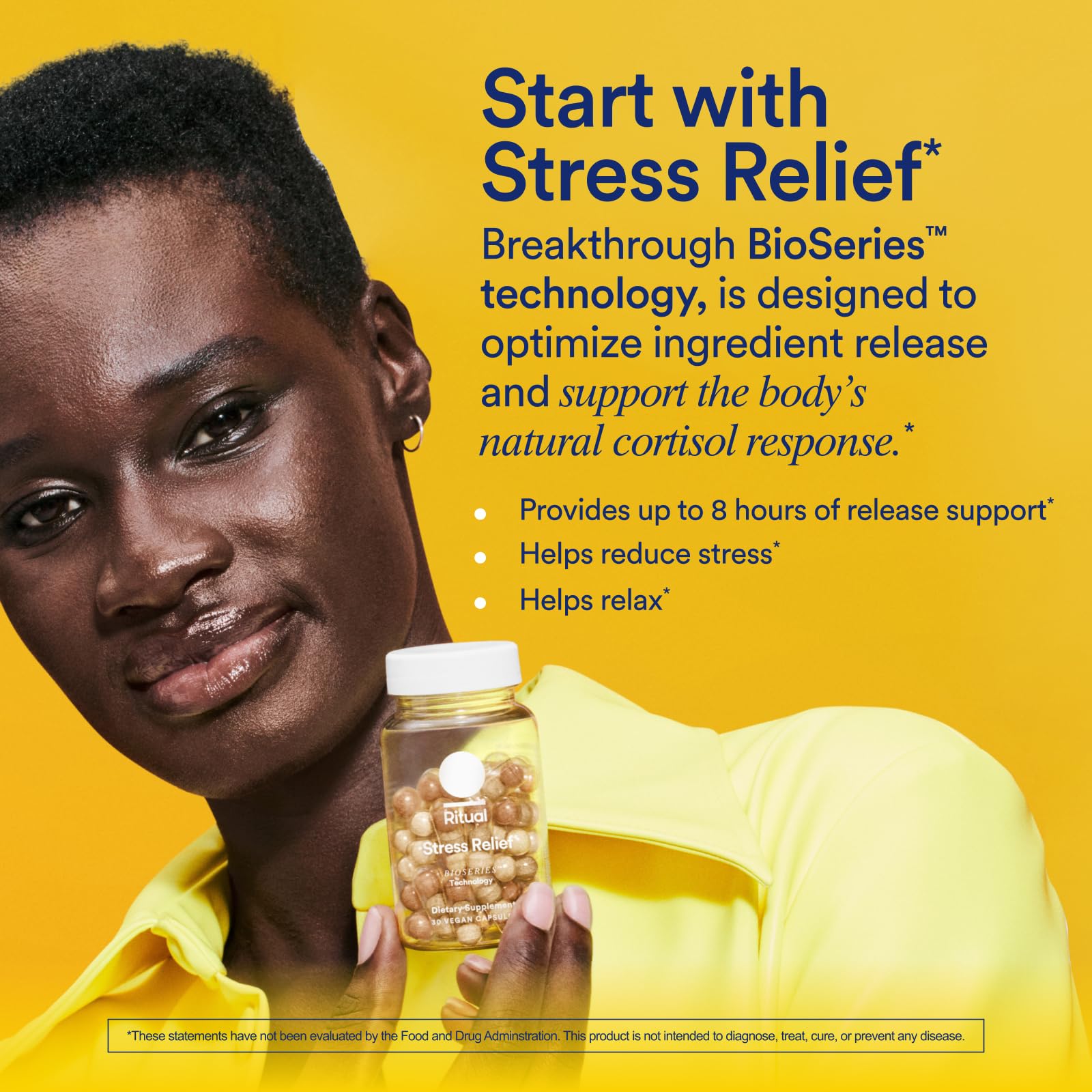 Ritual Stress Relief Supplement Shoden® Ashwagandha, Suntheanine® L-Theanine, and Saffron as affron®* BioSeries with 8-Hour Release to Support Natural Cortisol Response and Promote Calm, 30 Day RitualBuy Supplements Australia