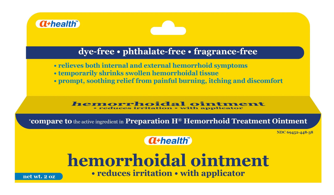 A+Health Hemorrhoid Treatment, Hemorrhoidal Ointment Relieves Symptoms of Burning, Itching, Discomfort, 2 Ounce Tube with Applicator, Reduces Irritation and Pain Relief A+HealthBuy Supplements Australia