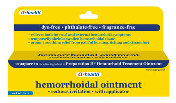 A+Health Hemorrhoid Treatment, Hemorrhoidal Ointment Relieves Symptoms of Burning, Itching, Discomfort, 2 Ounce Tube with Applicator, Reduces Irritation and Pain Relief A+HealthBuy Supplements Australia