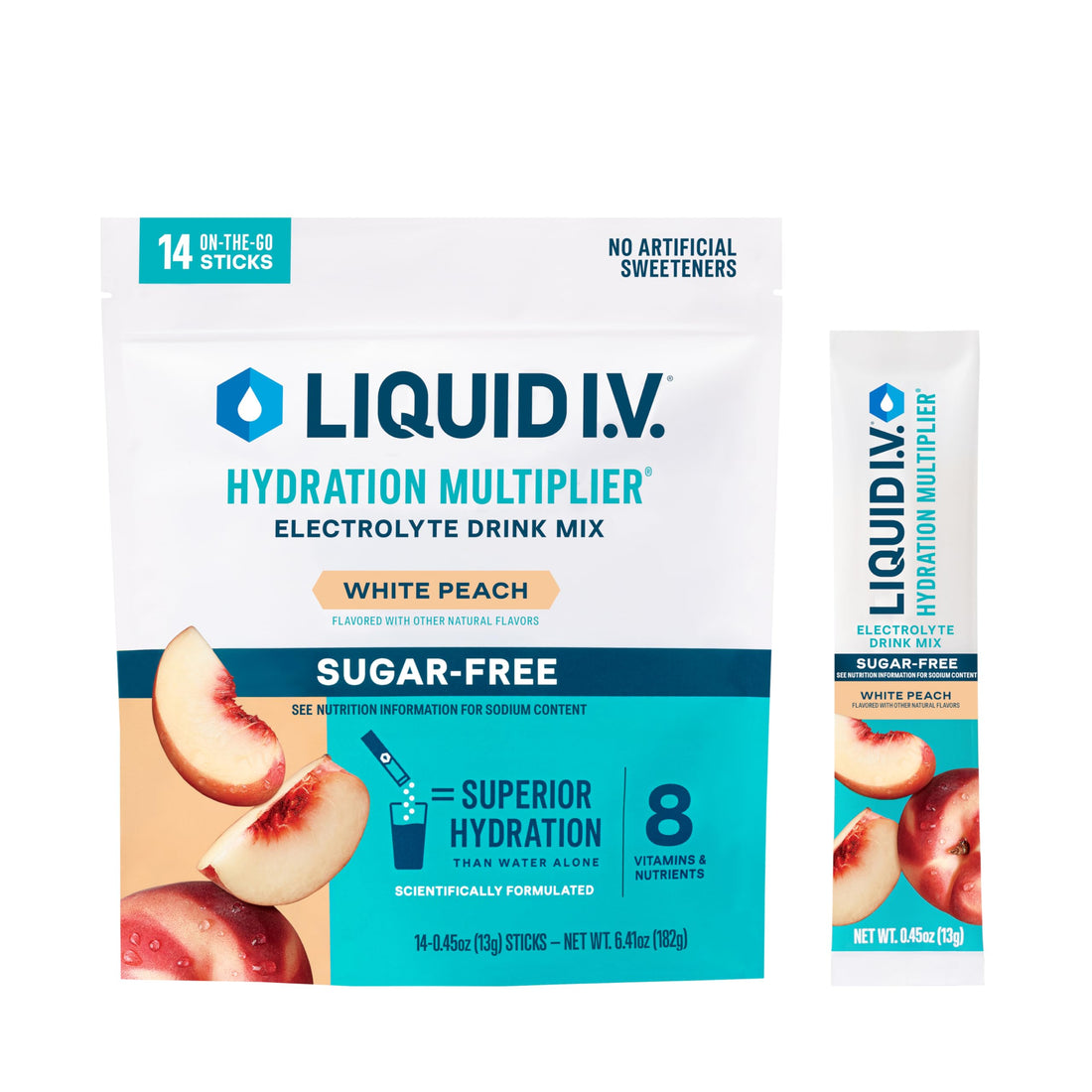 Liquid I.V.® Hydration Multiplier Sugar-Free - White Peach | Electrolyte Powder Drink Mix | 1 Pack (14 Servings) Liquid I.V.Buy Supplements Australia