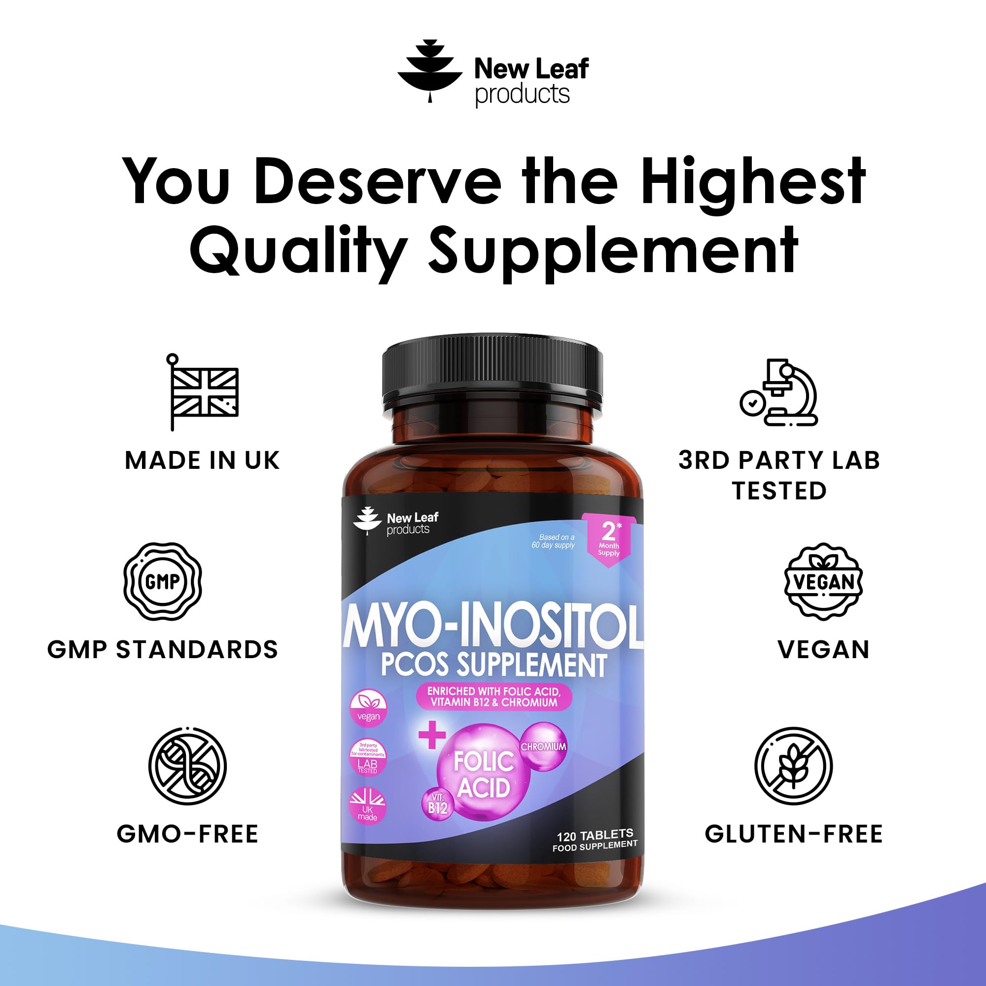 Myo-Inositol PCOS Supplement - Myo Inositol Tablets PCOS Supplement Enriched NEW LEAF PRODUCTSBuy Supplements Australia