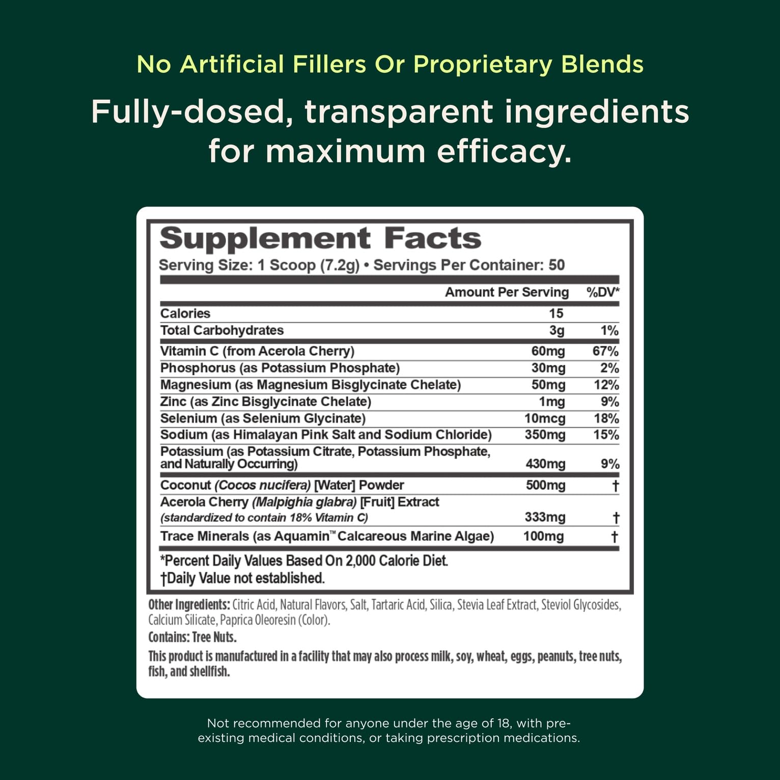The Genius Brand Genius Hydrate - Electrolyte Supplement for Daily Hydration - Coconut Water - Sugar-Free - 8 Essential Minerals & Nutrients - Non-GMO - Sour Peach Rings - 50 Servings The Genius BrandBuy Supplements Australia