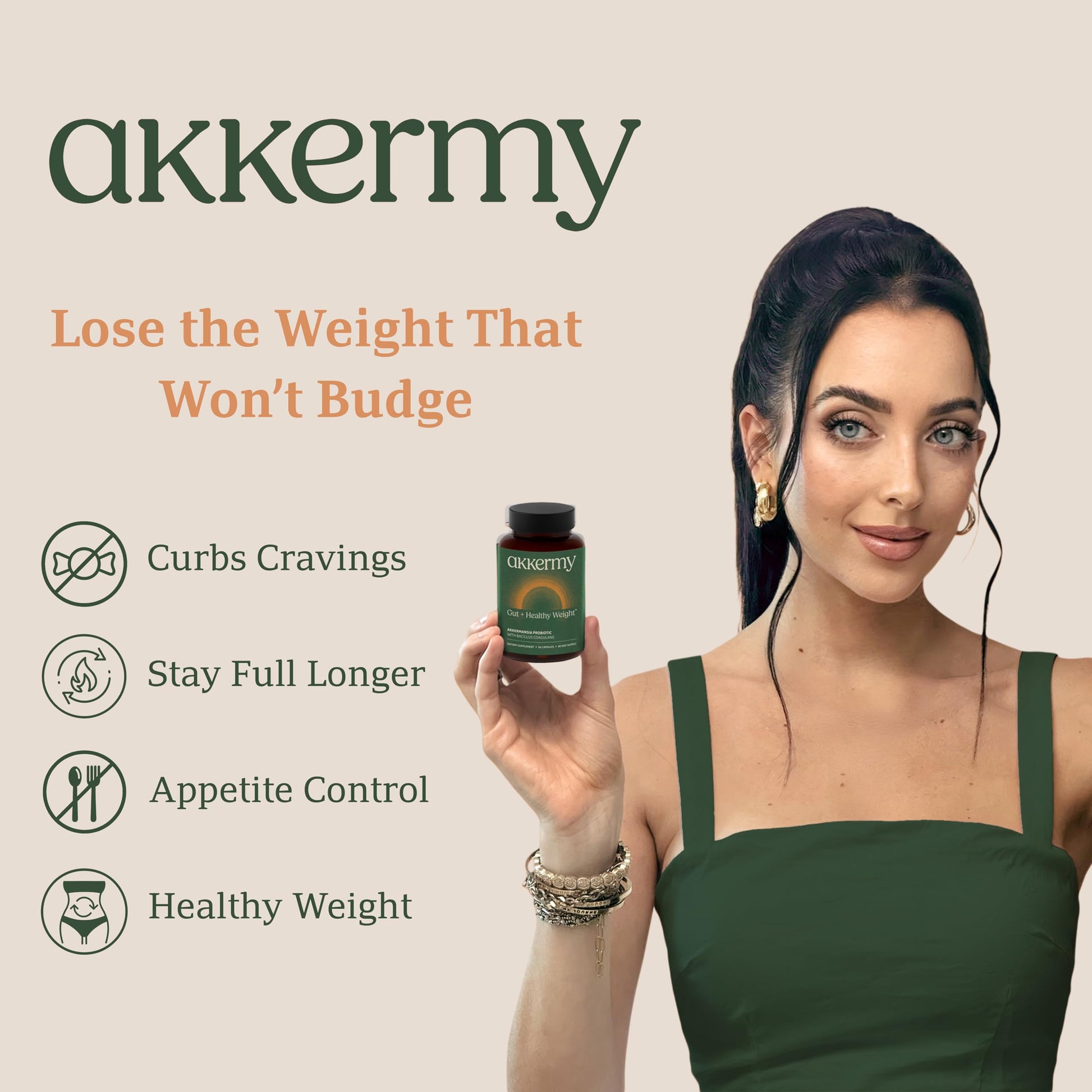 Akkermansia Probiotic for Appetite Suppressant & Craving Control | Increases GLP-1 for Weight Loss | 60 Day Supply | Made in USA | Bacillus Coagulans, B2, D3 & Chromium | SIBO Friendly, Vegan AkkermyBuy Supplements Australia