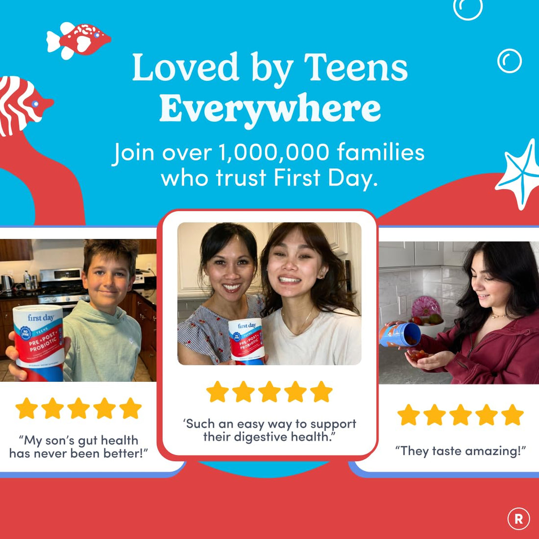 FIRST DAY Teens’ Gut Sustainer Tribiotic Gummies – 3-in-1 Prebiotic, Probiotic & Postbiotic Supplement – Supports Digestive, Skin, Oral & Immune Health, Nutrient Absorption & Growth – 30-Day Supply FIRST DAYBuy Supplements Australia