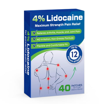 Uposiut Lidocaine Patches, Maximum Strength Lidocaine Patches (40 Patches), for Muscle Pain Relief in The Back, Shoulders, Neck, Knees, and Anks, 12 Hour Pain Relief-G002 UposiutBuy Supplements Australia