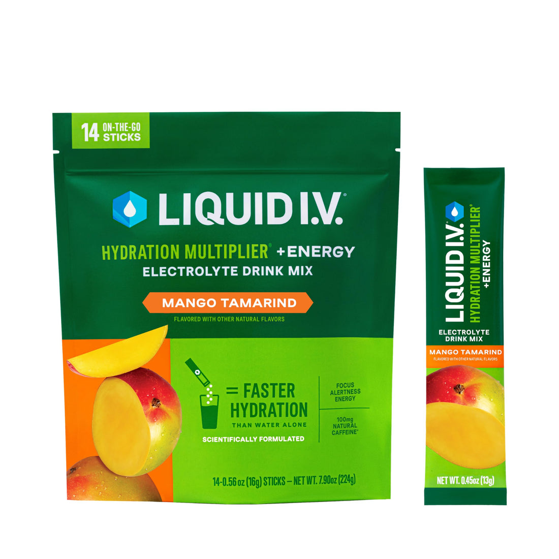 Liquid I.V.® Hydration Multiplier +Energy - Mango Tamarind | Electrolyte Powder Drink Mix | 1 Pack (14 Servings) Liquid I.V.Buy Supplements Australia
