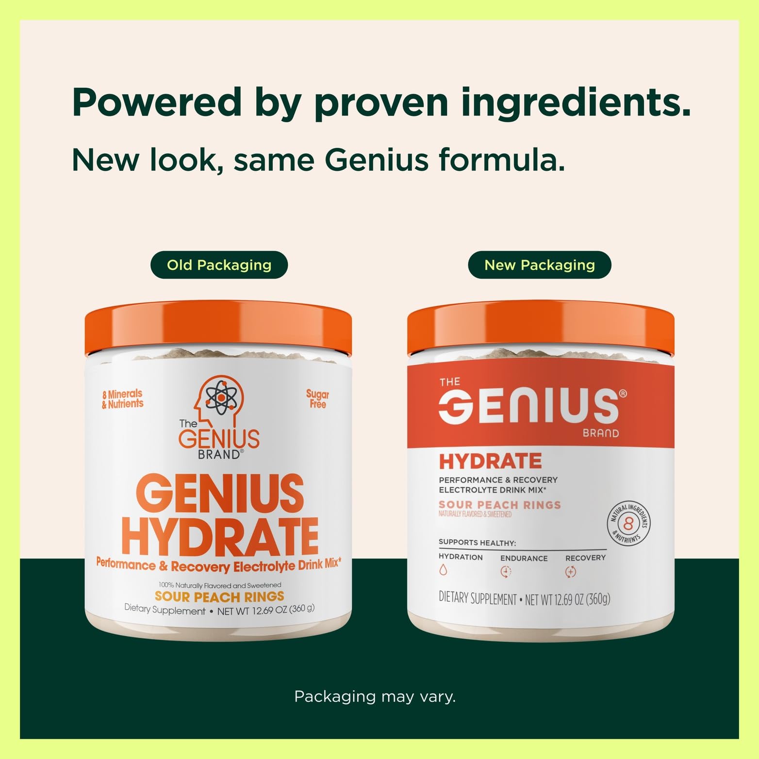 The Genius Brand Genius Hydrate - Electrolyte Supplement for Daily Hydration - Coconut Water - Sugar-Free - 8 Essential Minerals & Nutrients - Non-GMO - Sour Peach Rings - 50 Servings The Genius BrandBuy Supplements Australia
