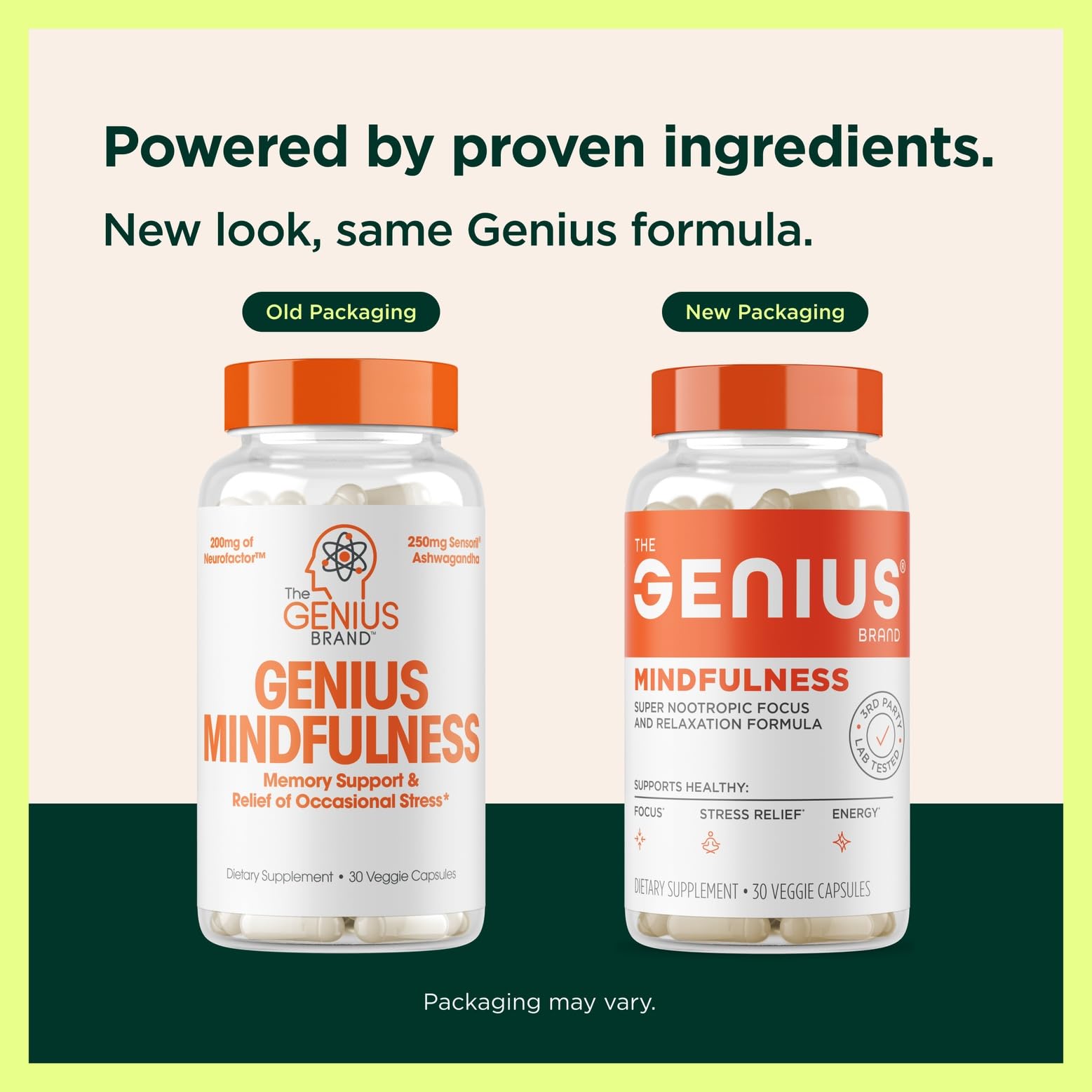 The Genius Brand Genius Mindfulness - Brain Health Supplement - Supports Healthy Mindsets - Calm, Energy, Memory & Focus Support - Ashwagandha, NeuroFactor & More - 30 Veggie Pills The Genius BrandBuy Supplements Australia