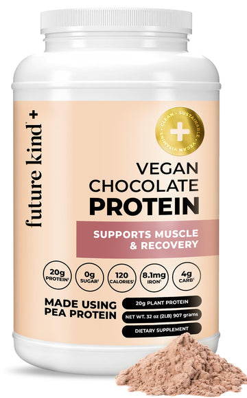 Future Kind Vegan Protein Powder, Chocolate, Pea Plant Protein for Lean Muscle with Iron & Fiber, Whey-Free, Sugar-Free, Soy-Free, Non-Dairy (34 Servings) Future KindBuy Supplements Australia