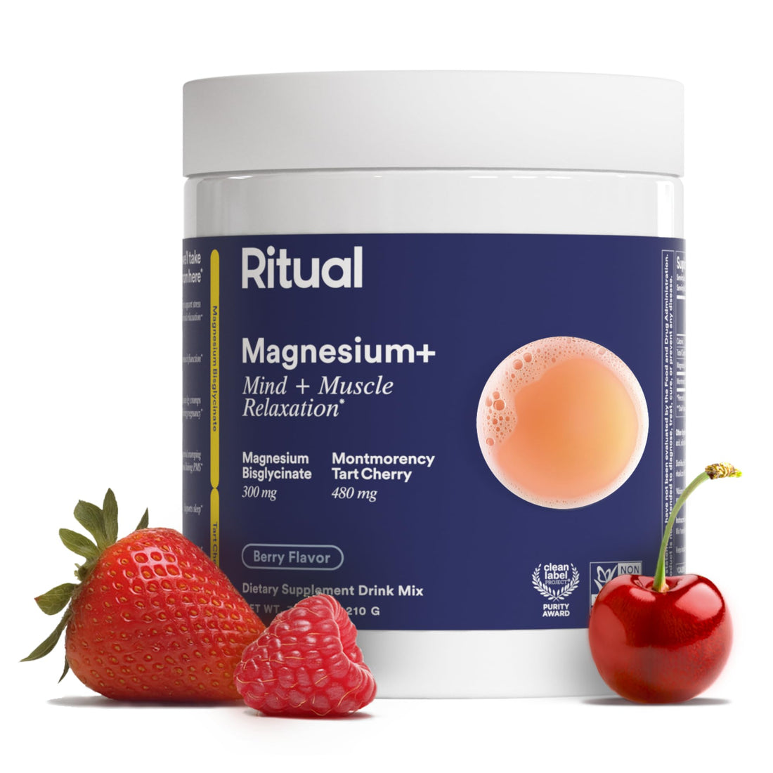 Ritual Magnesium+ Drink Mix Supplement | 2-in-1 Science-Backed Tart Cherry & Gentle on Stomach Magnesium Bisglycinate | Formulated for Mind & Muscle Relaxation | Supports Sleep & Calm | 30 Servings RitualBuy Supplements Australia