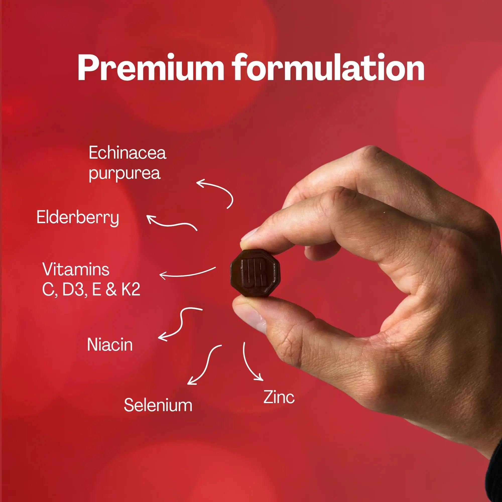 URVI® Immune Support Gummies - Vitamin C, D3 K2, E, Niacin, Zinc & Selenium with Elderberry & Echinacea URVI