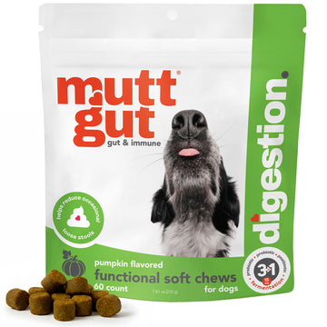 MuttGut® 3-in-1 Puppy & Dog Probiotics + Prebiotics + Postbiotics Chews - Promotes Digestive Health, Supports Immune System and Overall Health - Dog Diarrhea Relief & Immune Support - 60 Soft Chews MUTTGUTBuy Supplements Australia