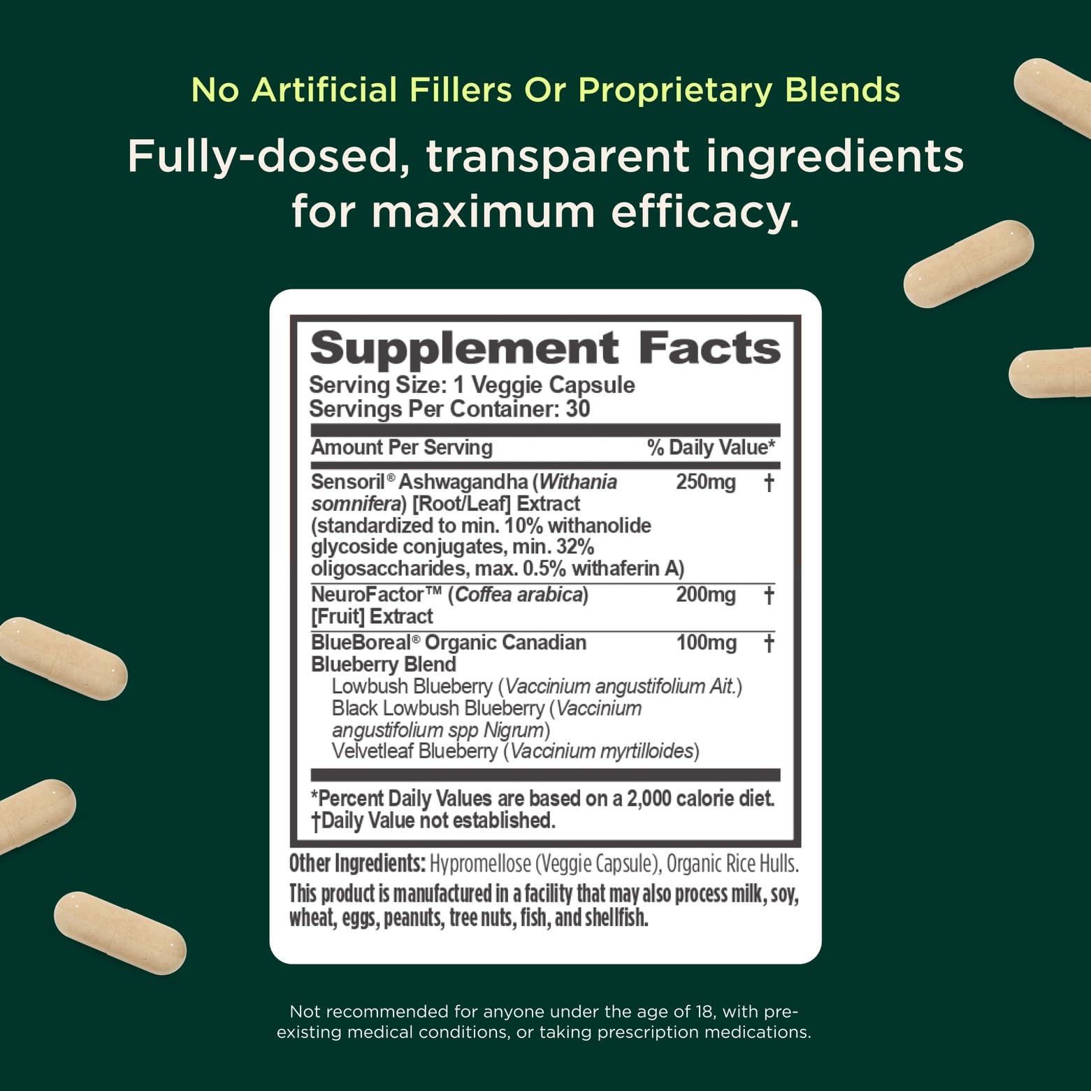 The Genius Brand Genius Mindfulness - Brain Health Supplement - Supports Healthy Mindsets - Calm, Energy, Memory & Focus Support - Ashwagandha, NeuroFactor & More - 30 Veggie Pills The Genius BrandBuy Supplements Australia