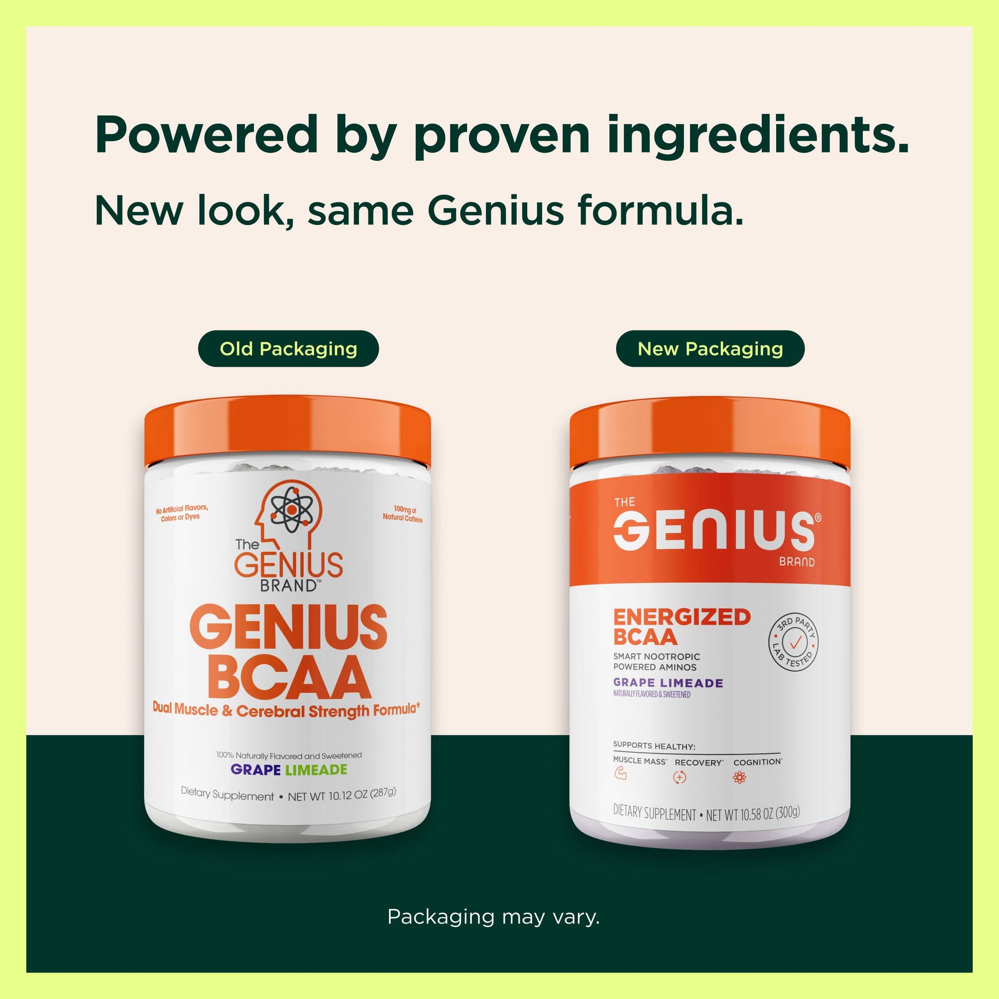 Genius BCAA Powder - 5g Vegan BCAAs L-Glutamine, Cognizin & Rhodiola Muscle Recovery Energy Support 100mg Caffeine Pre, Intra, Post-Workout Nootropic Supplement for Focus & Performance - Grape Limeade The Genius BrandBuy Supplements Australia