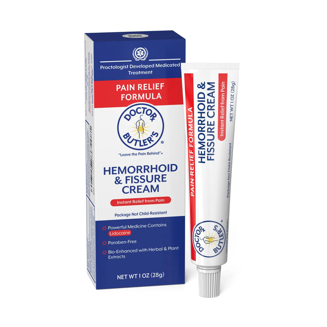 Doctor Butler's Hemorrhoid & Fissure Cream – Instant Pain Relief Hemorrhoid Treatment with Lidocaine, Fast Acting Hemorrhoid Cream for Relief from External Itching and Burning (1 oz.) Doctor Butler'sBuy Supplements Australia